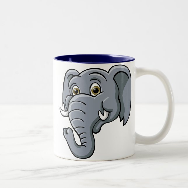 Cartoon Elephant Two-Tone Coffee Mug (Right)