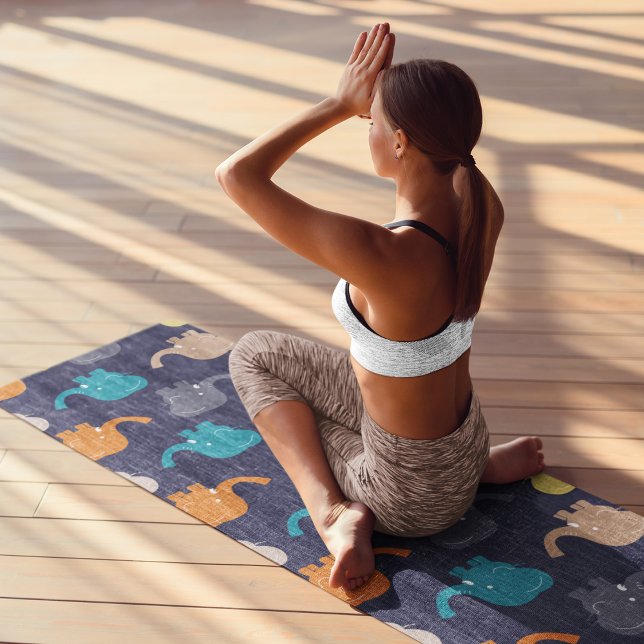 cartoon elephants yoga mat (Creator Uploaded)