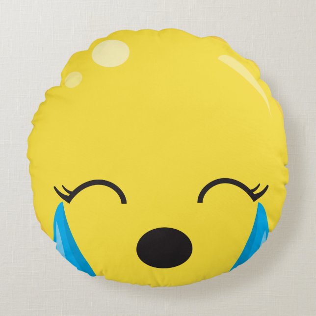 Cartoon Emojis Round Cushion (Front)