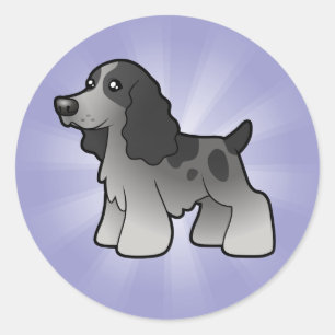Cartoon English Cocker Spaniel Classic Round Sticker
