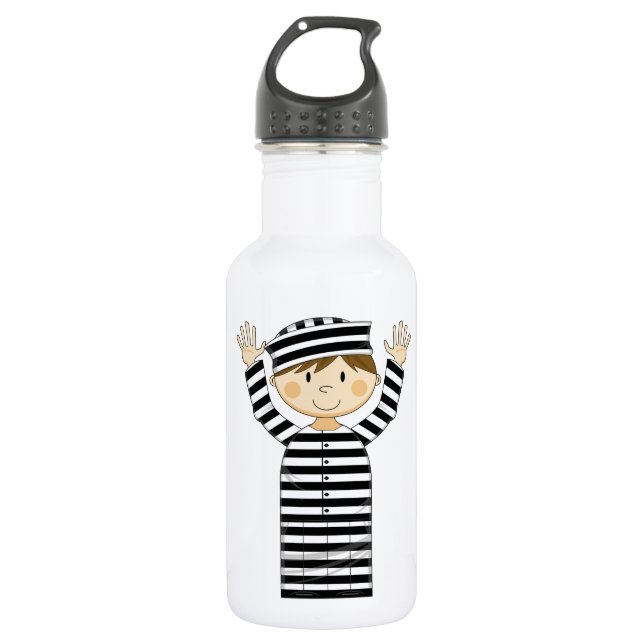 Cartoon Escaped Prisoner 532 Ml Water Bottle (Front)