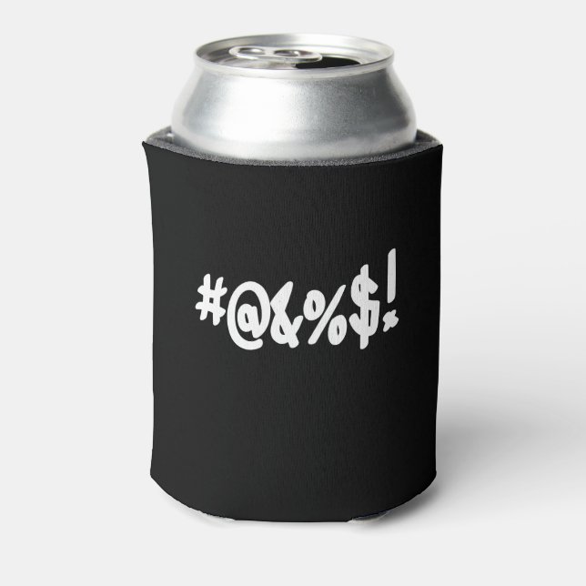 Cartoon Expletive Swearing Curse Funny Symbols Can Cooler (Can Back)