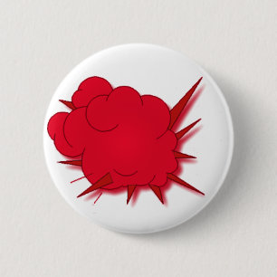 Cartoon explosions 6 cm round badge