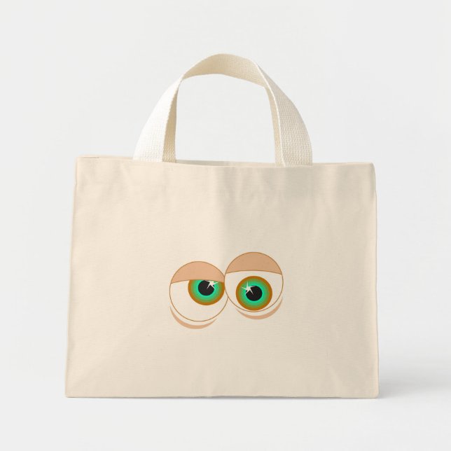 Cartoon eyes mini tote bag (Front)