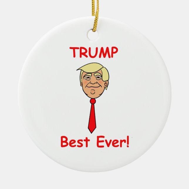 Cartoon Face with Tie - Best Ever Ceramic Tree Decoration (Front)