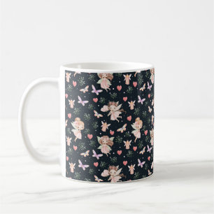 Cartoon Fairy With Flowers Seamless Pattern Coffee Mug
