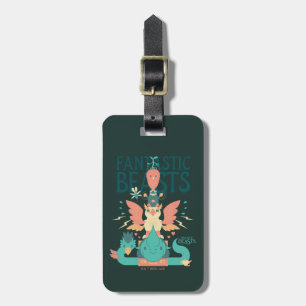 Cartoon Fantastic Beasts Emerge From Suitcase Luggage Tag
