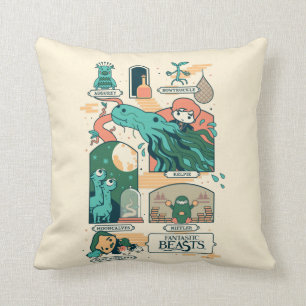 Cartoon Fantastic Beasts Scenes Cushion