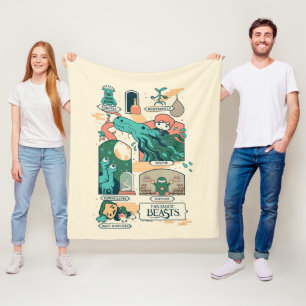 Cartoon Fantastic Beasts Scenes Fleece Blanket