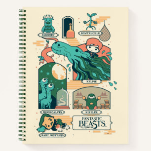 Cartoon Fantastic Beasts Scenes Notebook