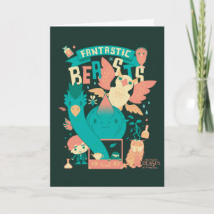 Cartoon Fantastic Beasts With Newt Scamander Card
