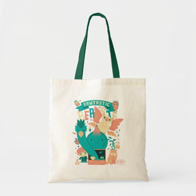 Cartoon Fantastic Beasts With Newt Scamander Tote Bag (Front)