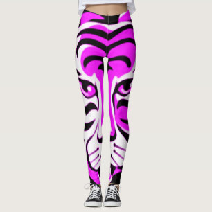 Cartoon Fantasy Purple tiger Animal Leggings