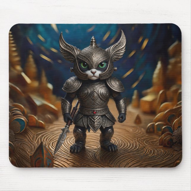 Cartoon Fantasy Scene With Armoured Warrior Mouse Pad (Front)
