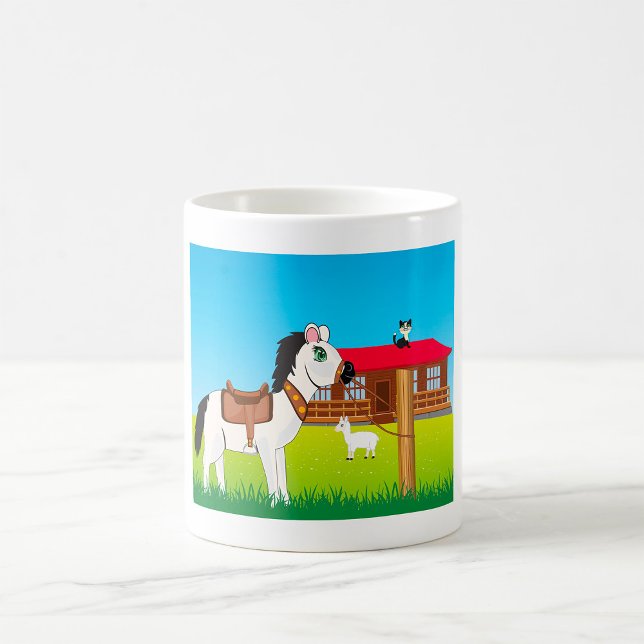 Cartoon Farm Scene with Horse Cat and Goat  Coffee Mug (Creator Uploaded)