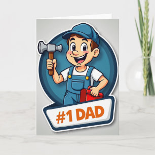 Cartoon Fathers Day Hero Card
