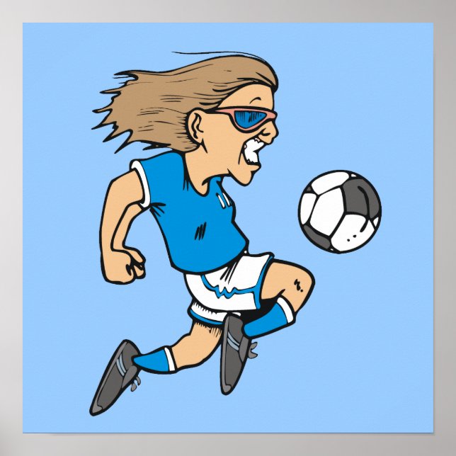 Cartoon Female Soccer  Star T-shirts and Gifts Poster (Front)