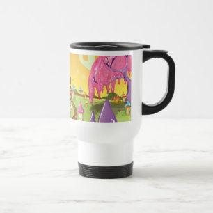 Cartoon field of Mushrooms Travel Mug