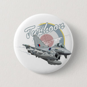 Cartoon fighter plane 6 cm round badge
