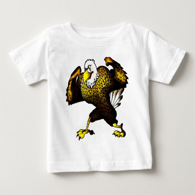 Cartoon Fighting Eagle Baby T-Shirt (Front)