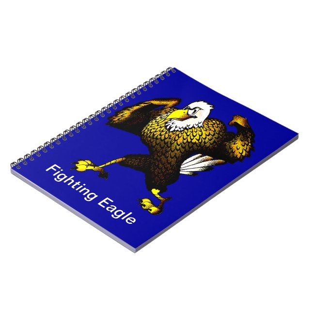 Cartoon Fighting Eagle Spiral Notebook (Left Side)