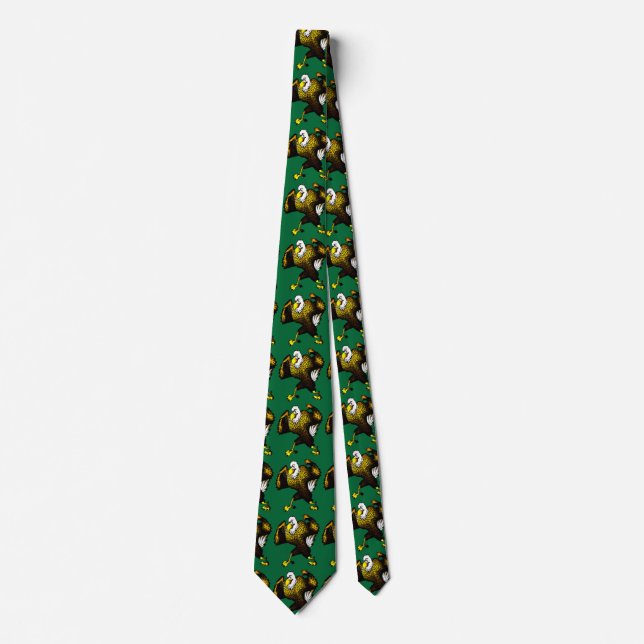 Cartoon Fighting Eagle Tie (Front)