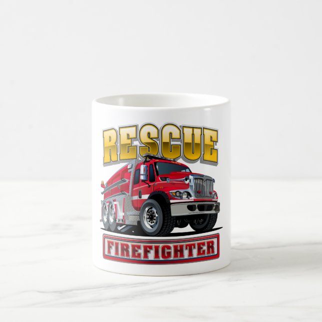 Cartoon firetruck coffee mug (Center)