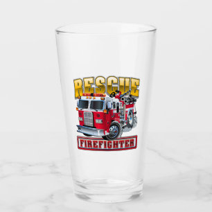 Cartoon firetruck glass