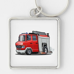 Cartoon firetruck key ring