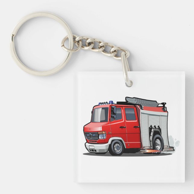 Cartoon firetruck key ring (Front)