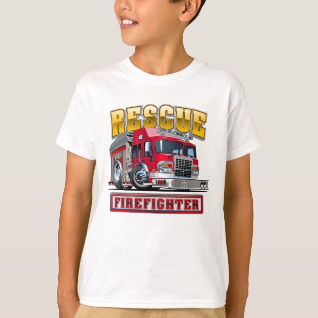 Cartoon firetruck T-Shirt (Front)