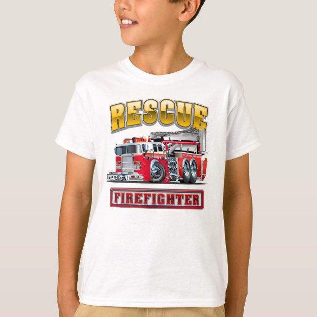 Cartoon firetruck T-Shirt (Front)