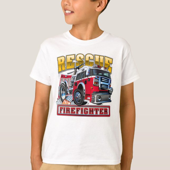 Cartoon firetruck T-Shirt (Front)