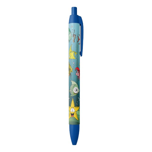 Cartoon Fish Underwater Black Ink Pen (Bottom (Vertical))