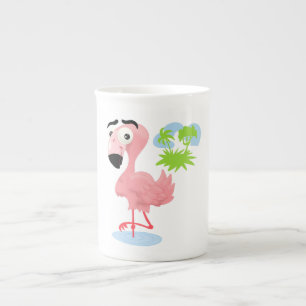 Cartoon Flamingo Bone China Mug