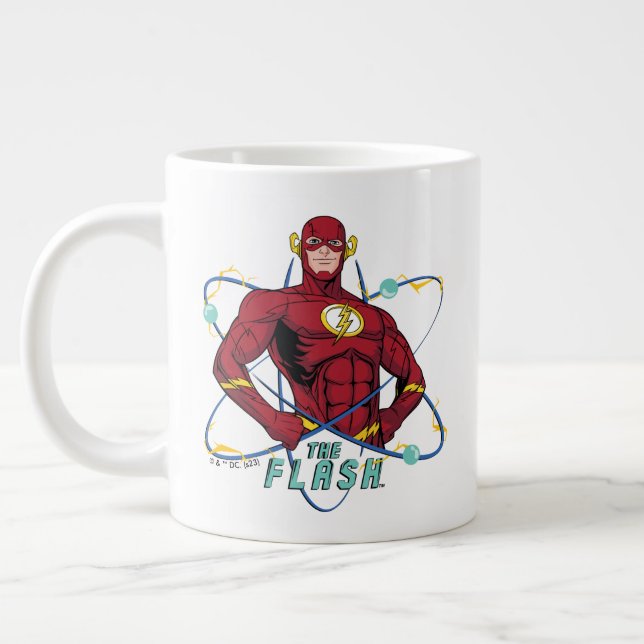 Cartoon Flash Atomic Graphic Large Coffee Mug (Left)