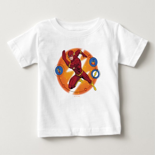 Cartoon Flash Laboratory Running Graphic Baby T-Shirt (Front)