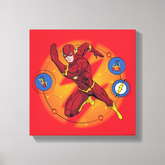 Cartoon Flash Laboratory Running Graphic Canvas Print (Front)