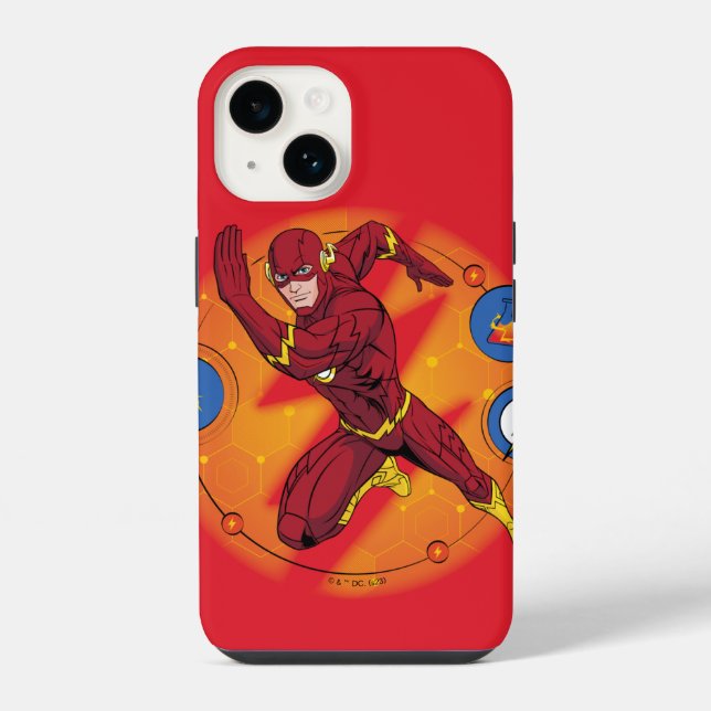 Cartoon Flash Laboratory Running Graphic iPhone Case (Back)