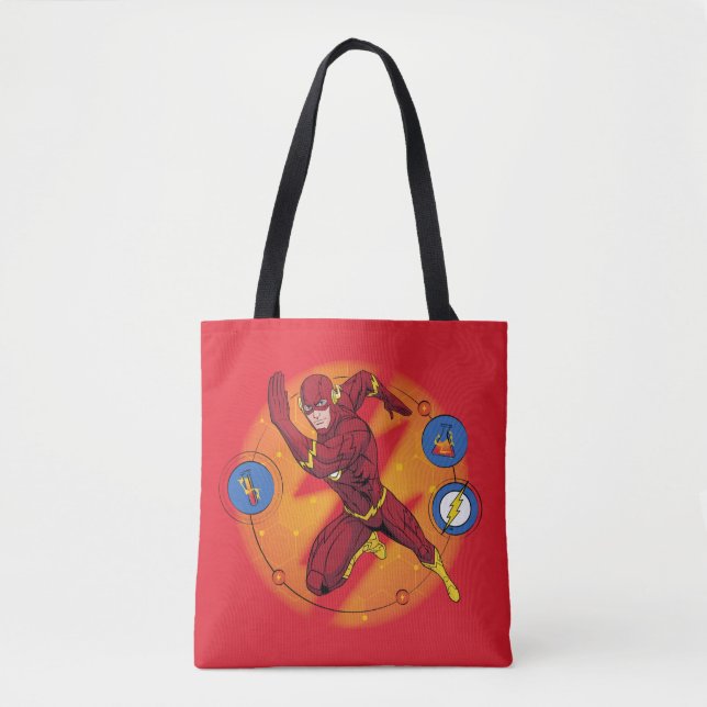 Cartoon Flash Laboratory Running Graphic Tote Bag (Front)