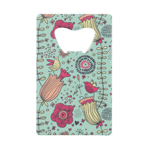 Cartoon floral pattern with birds