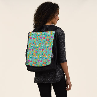Cartoon Flower Pattern Bold Face Backpack