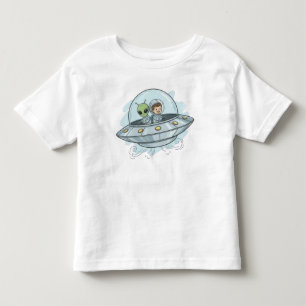 Cartoon Flying Alien Toddler T-Shirt