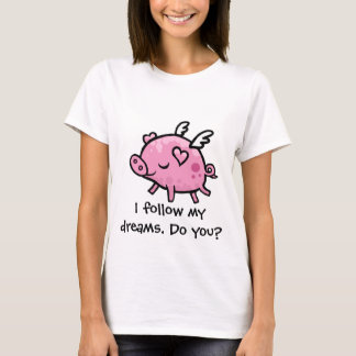 Cartoon Flying pig customizable text T-Shirt