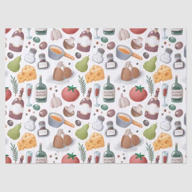 Cartoon Food and Drink Decoupage Tissue Paper (Front)