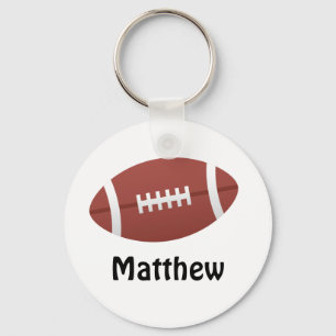 Cartoon football personalised name custom key ring