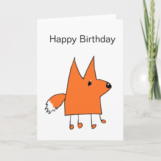 Cartoon Fox Birthday Card (Front)