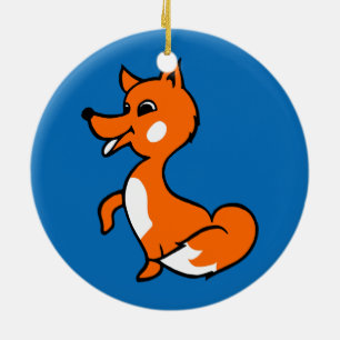 Cartoon Fox Ceramic Tree Decoration