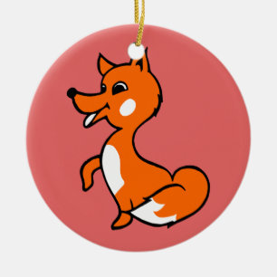 Cartoon Fox Ceramic Tree Decoration