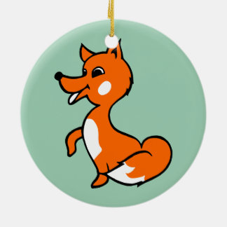 Cartoon Fox Ceramic Tree Decoration